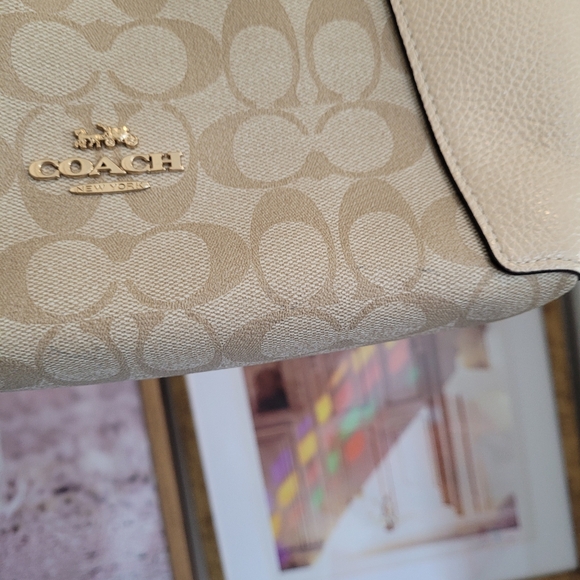 COACH "Kacey" HANDBAG CLASSIC LOGO TOTE SATCHEL PURSE PERFECT SIZE GOLD - Picture 3 of 9